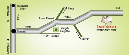 Route map to the goushala